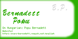 bernadett popu business card